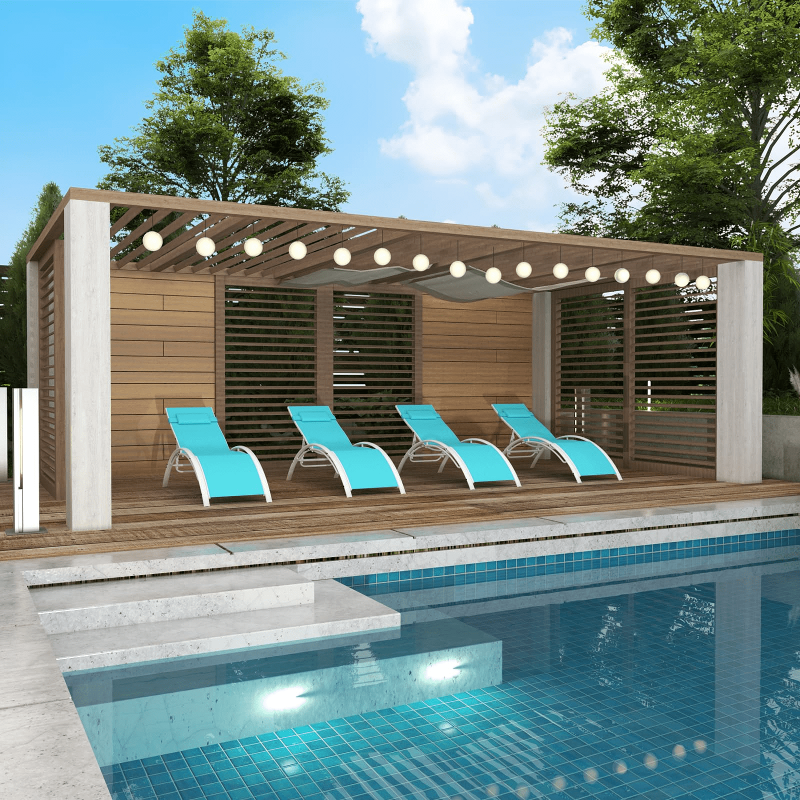 Lounger: Aluminum Alloy Sun Lounger 2pcs Set