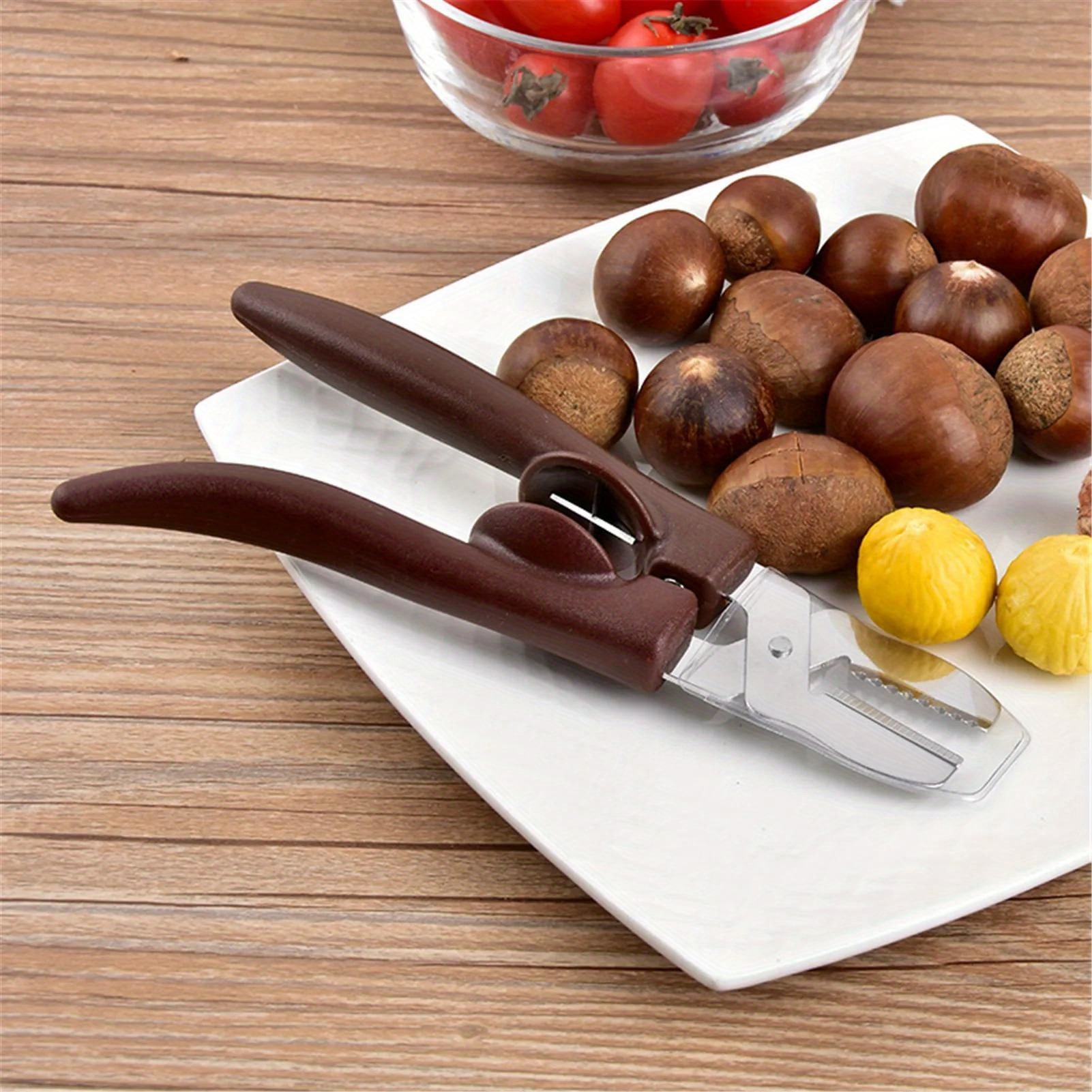 1pc stainless steel chestnut opener ergonomic grip nutcracker tool for kitchen and dining use with   accessory details 8