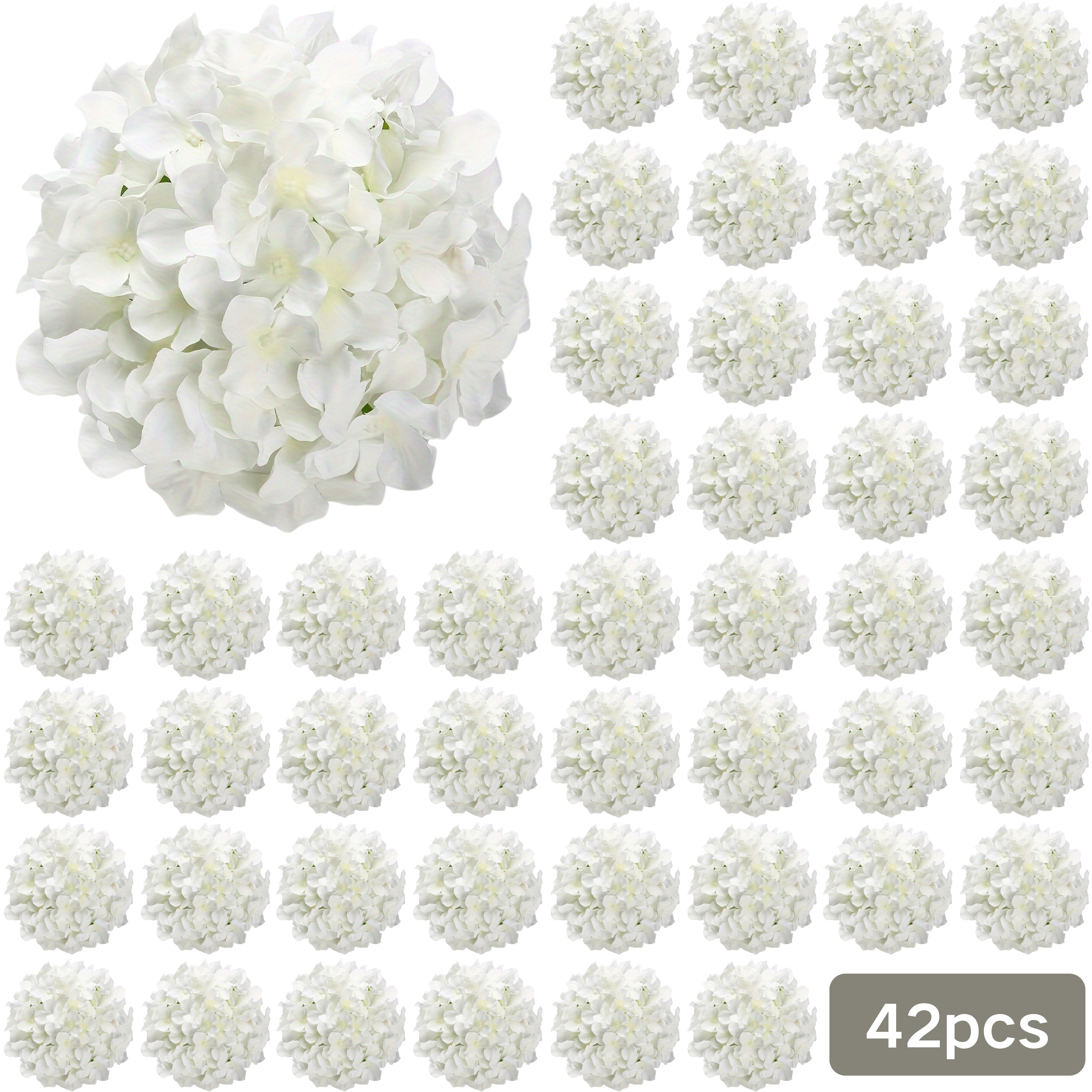E-shop 42 Stück Weiße Künstliche Hortensien Kunstblumen Elegante Wohnkultur Geschenk Blumen Hochzeit Valentinstag Einkaufszentrum Dekoration Geeignet
