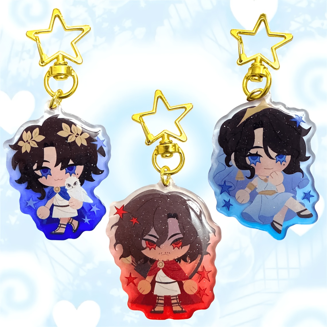 TEMU -style Q-version Acrylic Keychain Depicting Ancient Greek Mythological Figures Such As Penelope, Odysseus, And . Double-sided Printed Die-cut