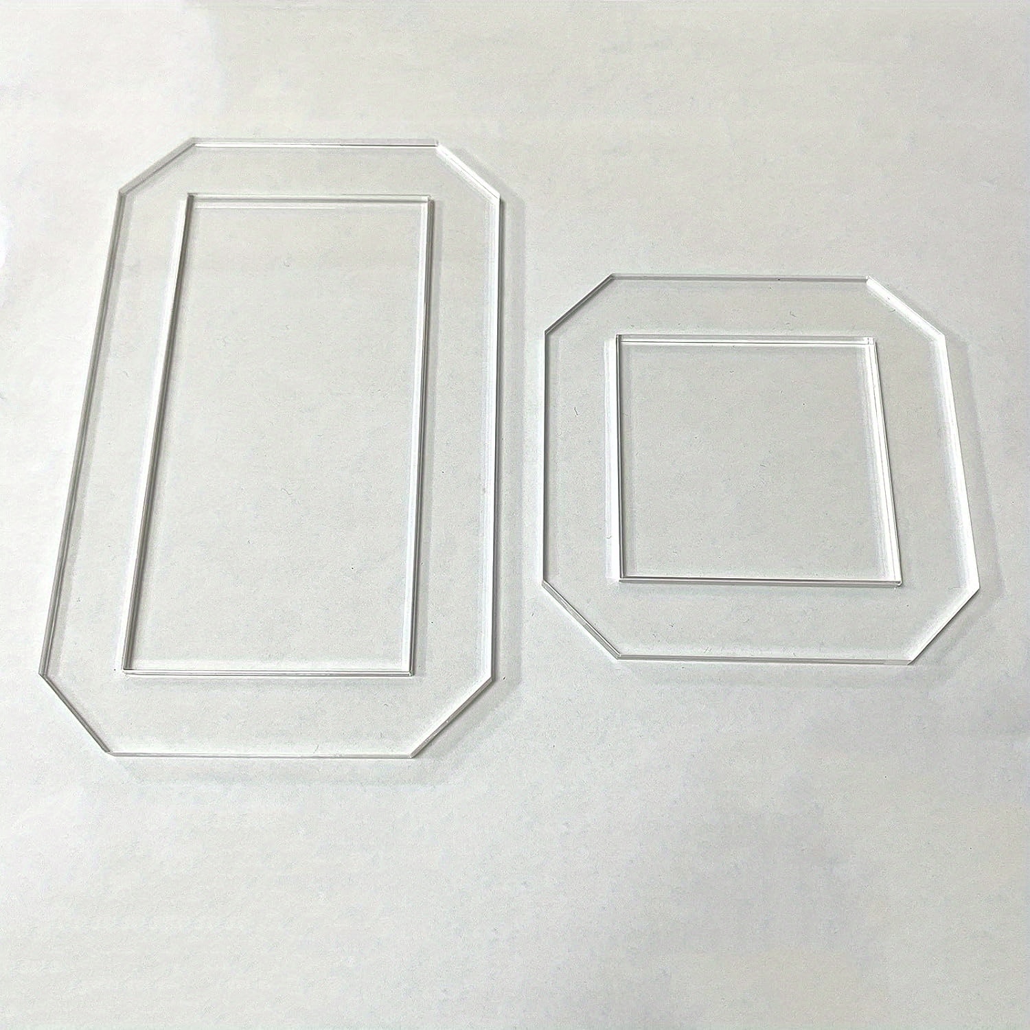 TEMU 2 Sets Of Acrylic Templates: Includes A 5-inch By 2.5-inch Rectangle And A 2.5-inch Square Template, Suitable For Projects