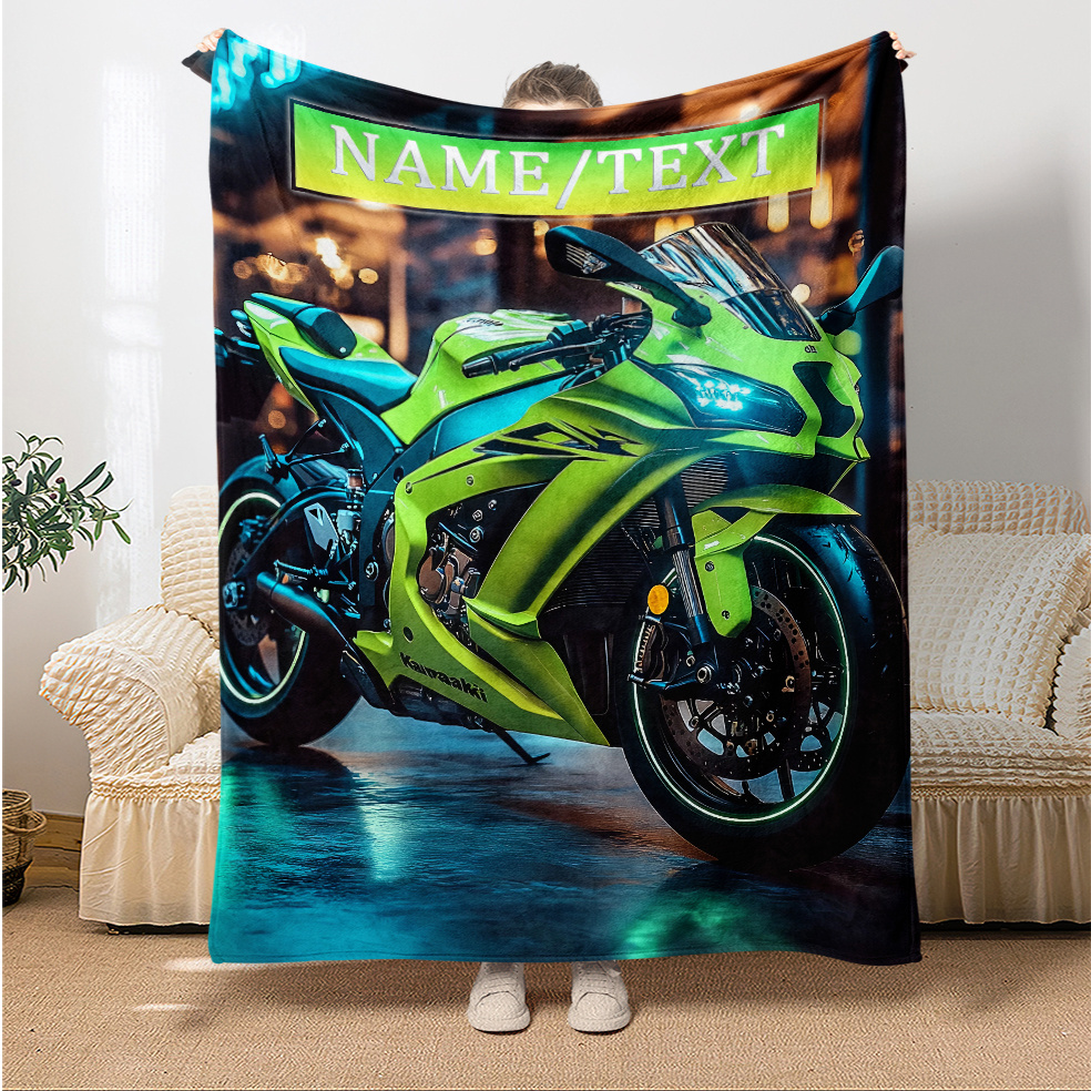 

Custom 1pc Cool Motorcycle Blankets. Soft And Warm Blanket-lightweight Flannel Throw For Sofa, Bed Sheet, Office, Couch, Chair, Camping, Travel, Climbing Flannel Fabric Printing Blankets, Gifts