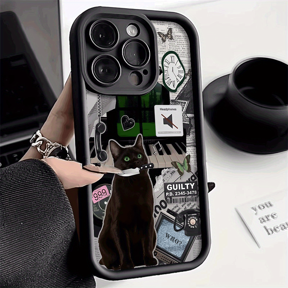 TEMU Estuche Protector de Teléfono con Estampado Divertido de Gato para Xiaomi Redmi Note 14, 13, 12, 11, 10, 9, 8, 7, 14 Pro Plus 4G/5G - Cubierta