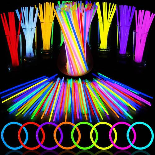 glow sticks festival decorations glow in the dark 8 glowsticks party favors with bracelets and necklaces luminous holiday decorations weddings music festivals halloween christmas party decoration festive atmosphere props