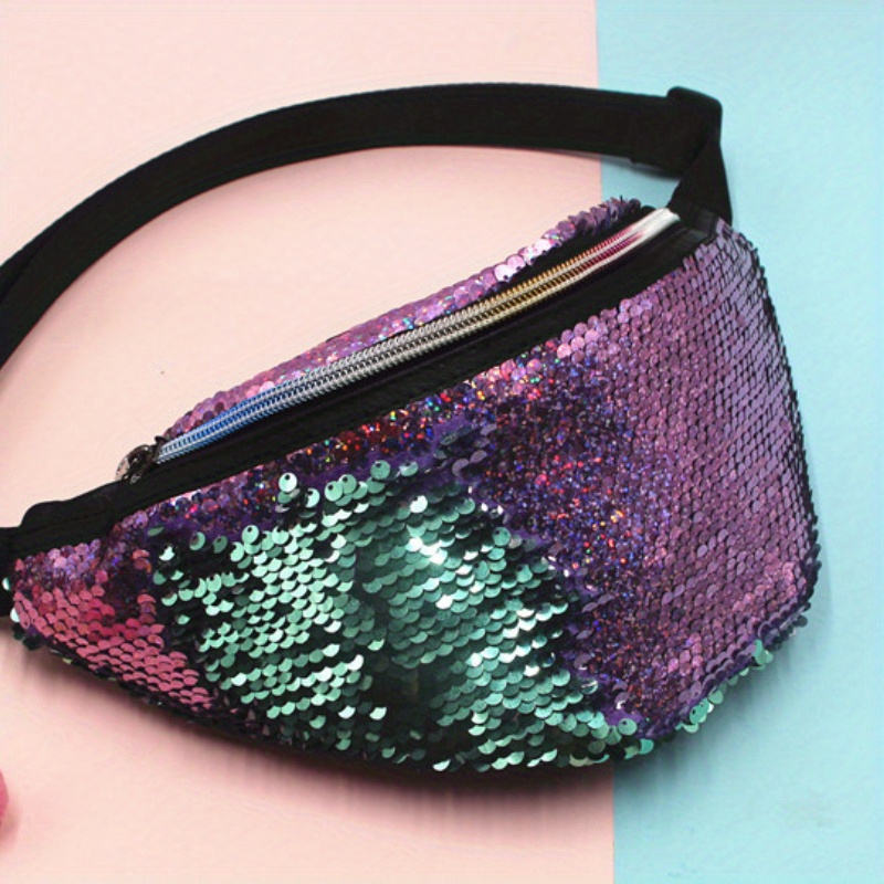 Image of New Stylish Mermaid Sequin Waist Bag For Women, Versatile For Sports And Commuting, European And Crossbody/shoulder Bag