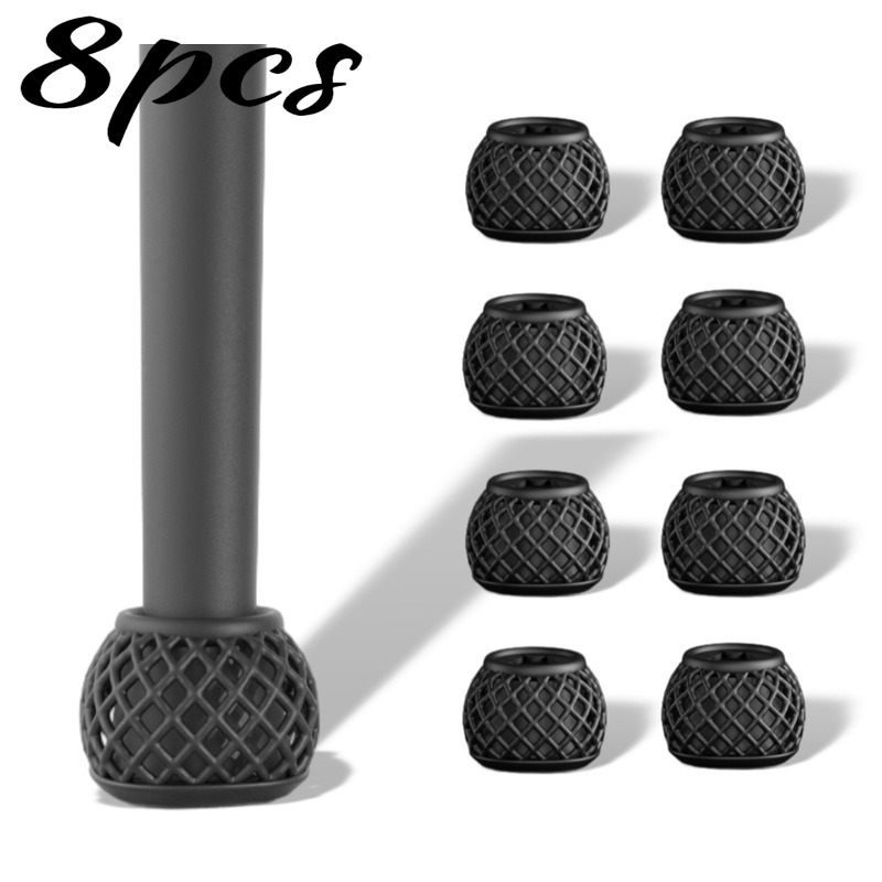 TEMU 8pcs Chair Leg Pads/protectors – Universal Fit, Featuring A Thickened 3d Hollow Self-locking Design; Made Of Tpu Rubber To Protect Hardwood
