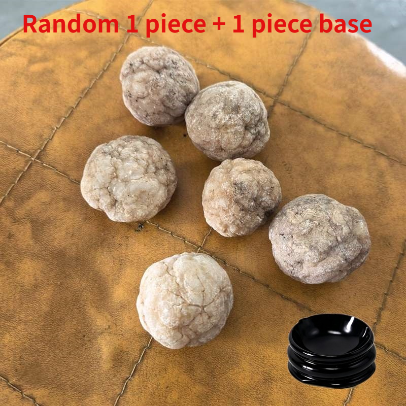 TEMU 2pcs Set: 1 Geode With Base (unopened) – Break Moroccan Agate Stone Egg, Irregularly Shaped With Random , Unique. A Creative Gift For Home Decor
