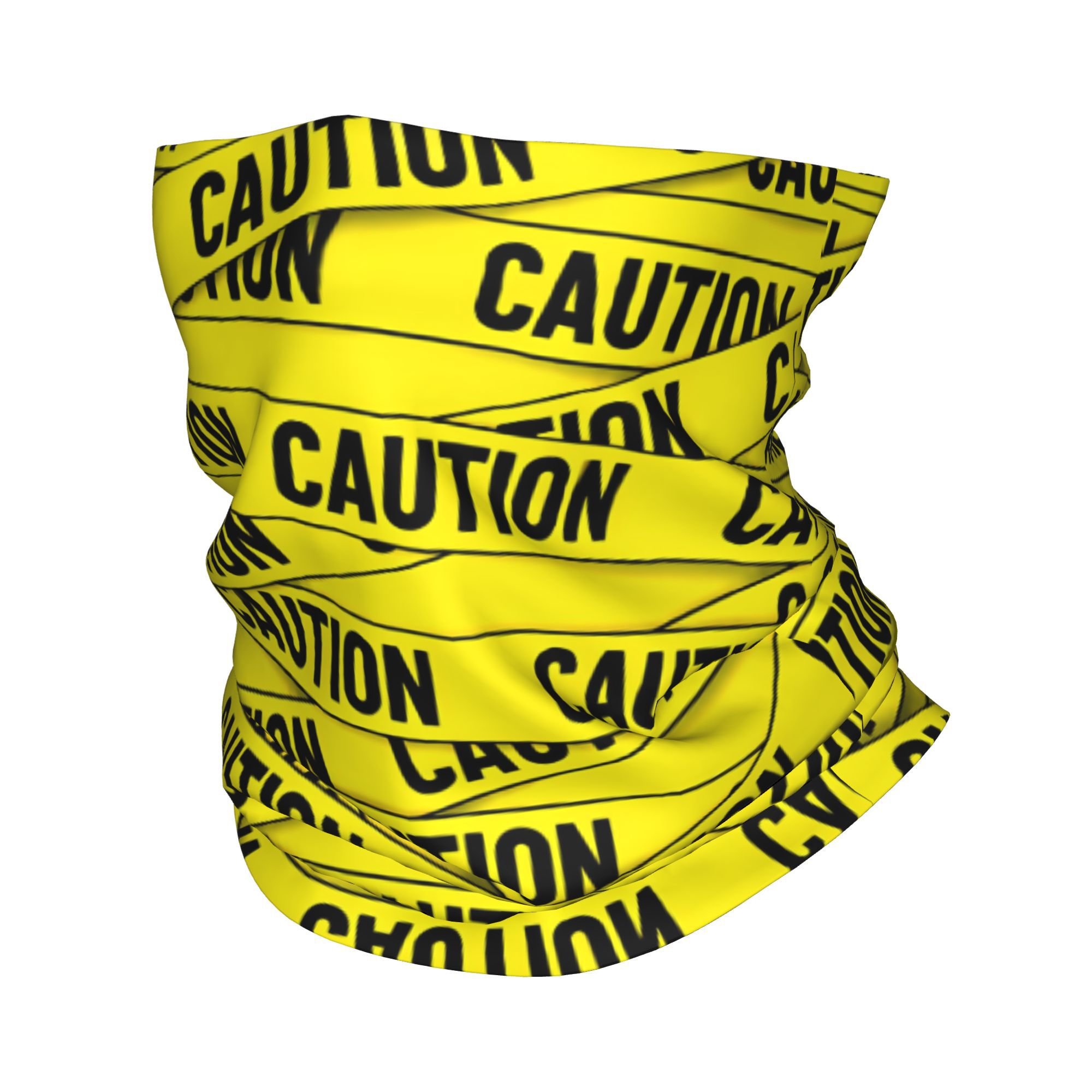 TEMU Caution Sign 2d Printed Design Men's Bandana Windproof Thin Headscarf For