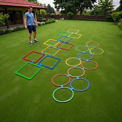20pcs bouncy set multi player outdoor agility ladder and sports training equipment for quick reaction and agility lawn and backyard activity props assorted colors
