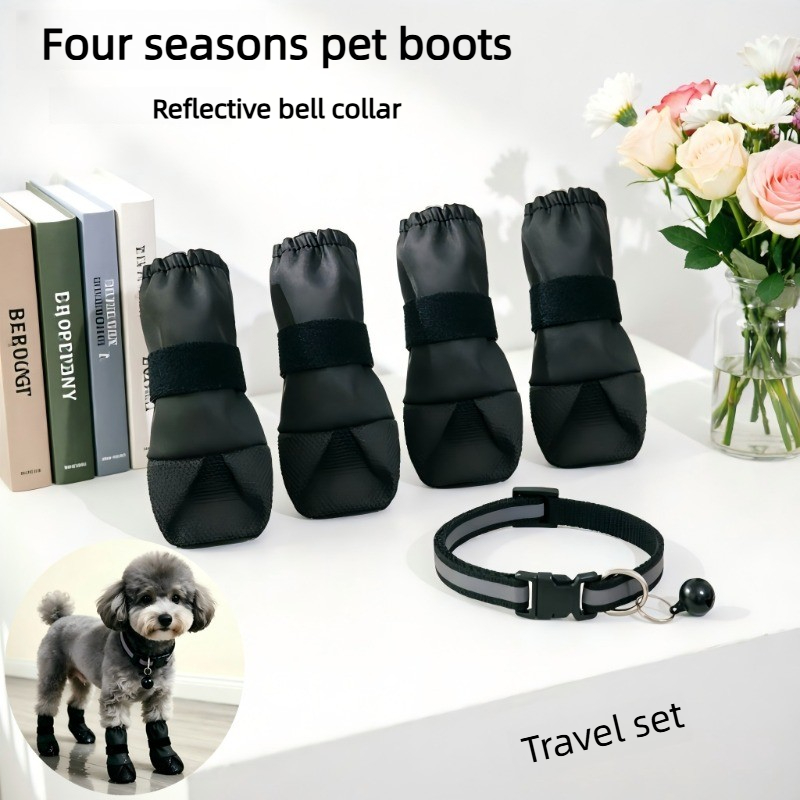 Pet Walking Outing Set with High-Top Pet Boots
