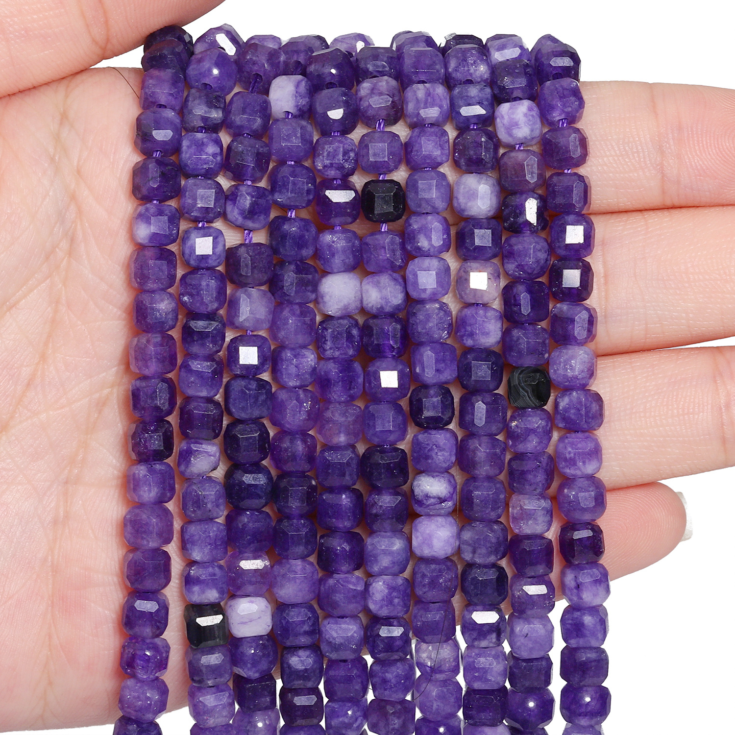 Image of Efrey 7mm Aaa Cube Amethyst Beads - Spacer Stones For Making, Bracelets, Necklaces & Earrings - Gemstone Beads For Pendants, Spacers, Crafting Accessories (amethyst Is Type Of Cube Stone)