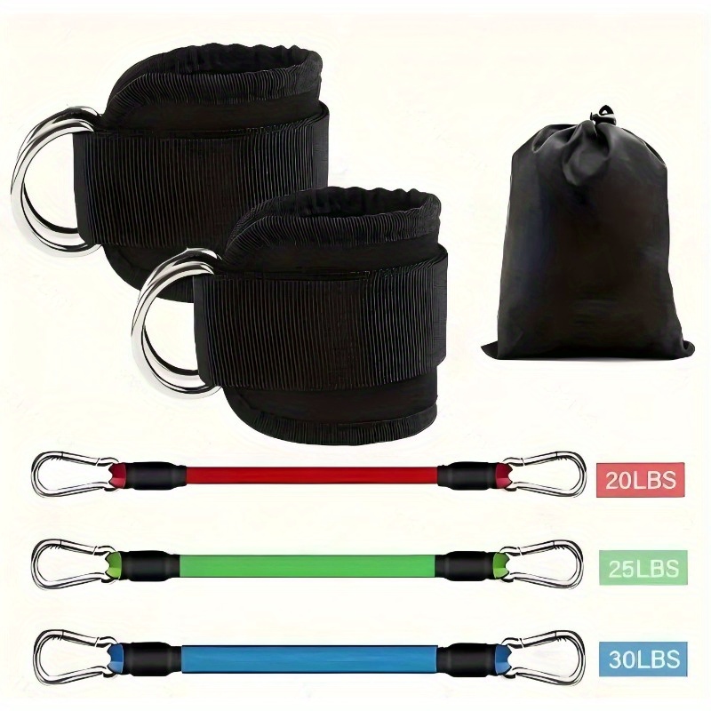 2/5pcs Fitness Rope Set, Leg Kicking Resistance Band Hip and Thigh Strength Training Ankle Strap Ties for Bodybuilding Pull-Up Rope
