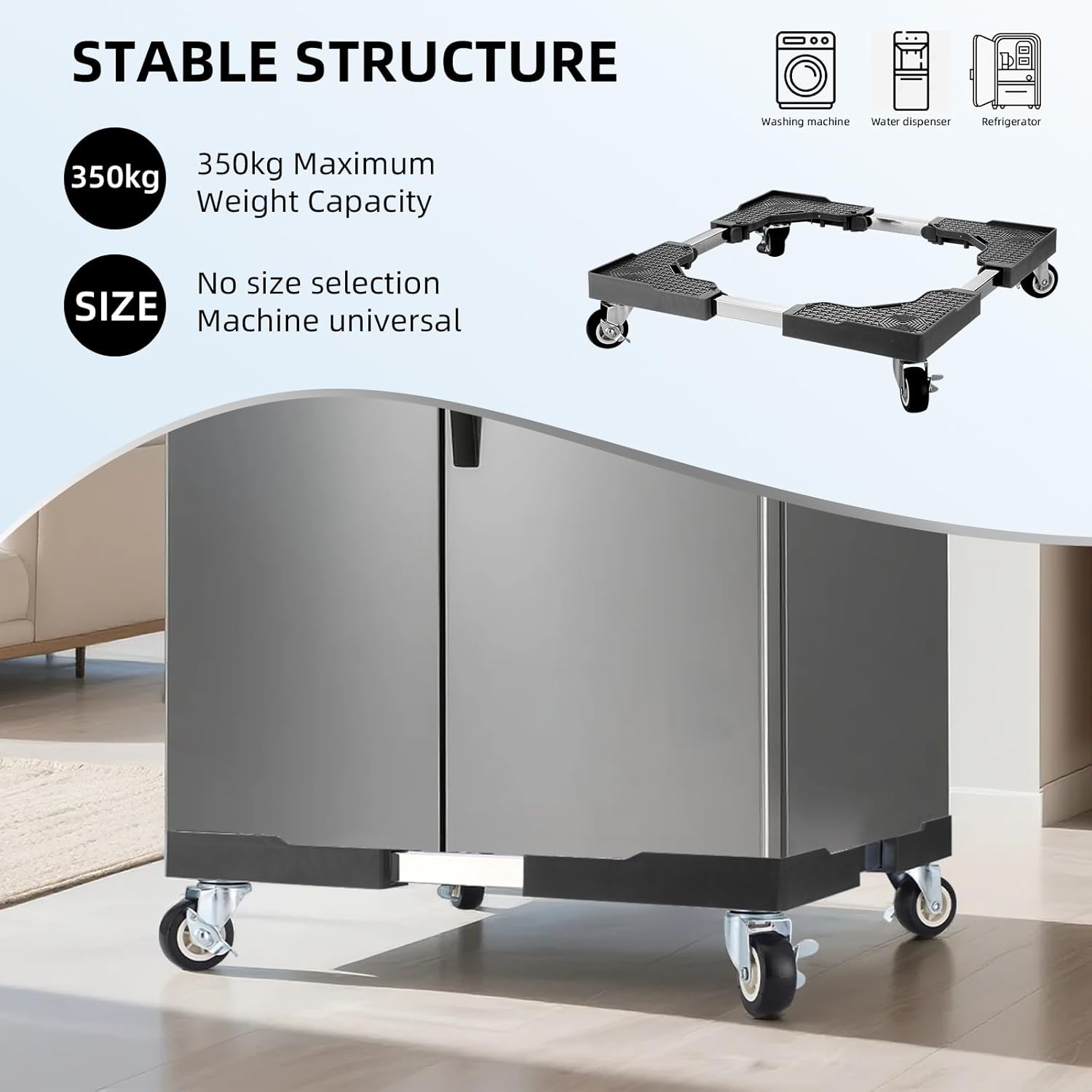 heavy duty metal washing machine stand with wheels adjustable furniture   suitable for moving washing machines furniture refrigerators and dryers Product details 4