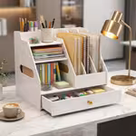 LocalLockable Compact Desktop Filing Cabinet with Drawers - Vinyl Lockable File Organizer Suitable for Schools, & Office, Freestanding Low-Profile Storage Shelf with Wood, Assembly for Small Spaces, Dorm Room Desk OrganizerOpen in new tab.