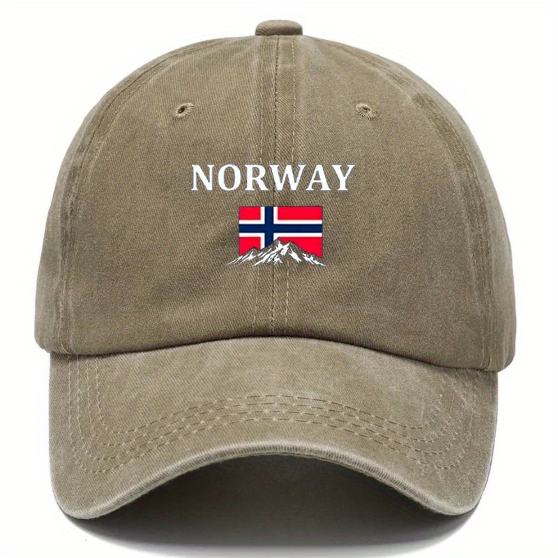 Adjustable Washable Baseball Cap with Norway Design