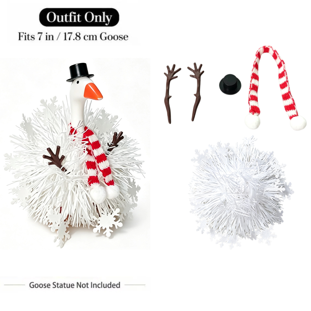 TEMU 5pcs/set 7-inch Christmas Snowman Style Desktop Goose Clothing- Featuring Snowflake And Christmas Elements, Suitable For Home And Office Desk