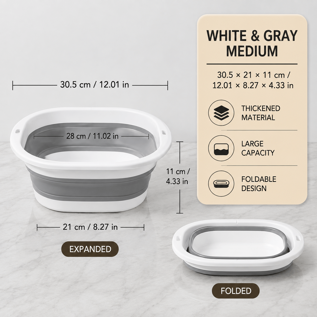 TEMU Foldable Washbasin, Foldable Laundry Basket, Foldable Plastic Laundry Bucket, Space- Home Sink, Foot Tub, Laundry Baskets