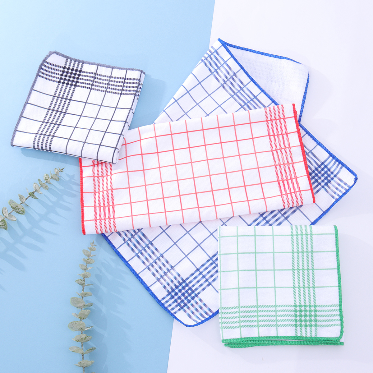 a set of 6   absorbent and lint free dishcloths large size 40 60cm ideal for   suitable for coffee machines   in   checkered and plaid kitchen towels   kitchens and dining rooms kitchen supplies Product details 2