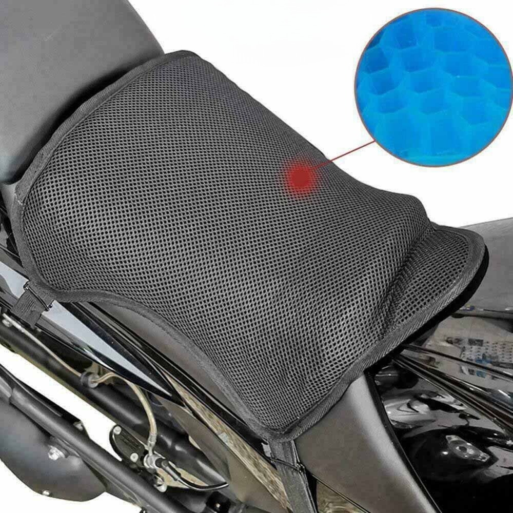 Motorcycle Seat Cushion With Honeycomb Mesh - Breathable & High Elasticity Bike Seat Pad - Adjustable Straps For - Spine Support & For Long Rides - Design