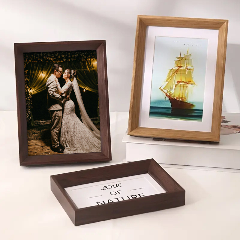 2/ 5/ 10pcs Modern Wood Photo Frame - 4x6/ 5x7/ 6x8/ A4/ 4x4/ 6x6/ 8x8in, Vertical Rectangular Design for Tabletop & Wall Mounting, Suitable for Wall, Window and Door Decoration, Photos, Paintings, Posters and Postcards. The Best Choice for Christmas