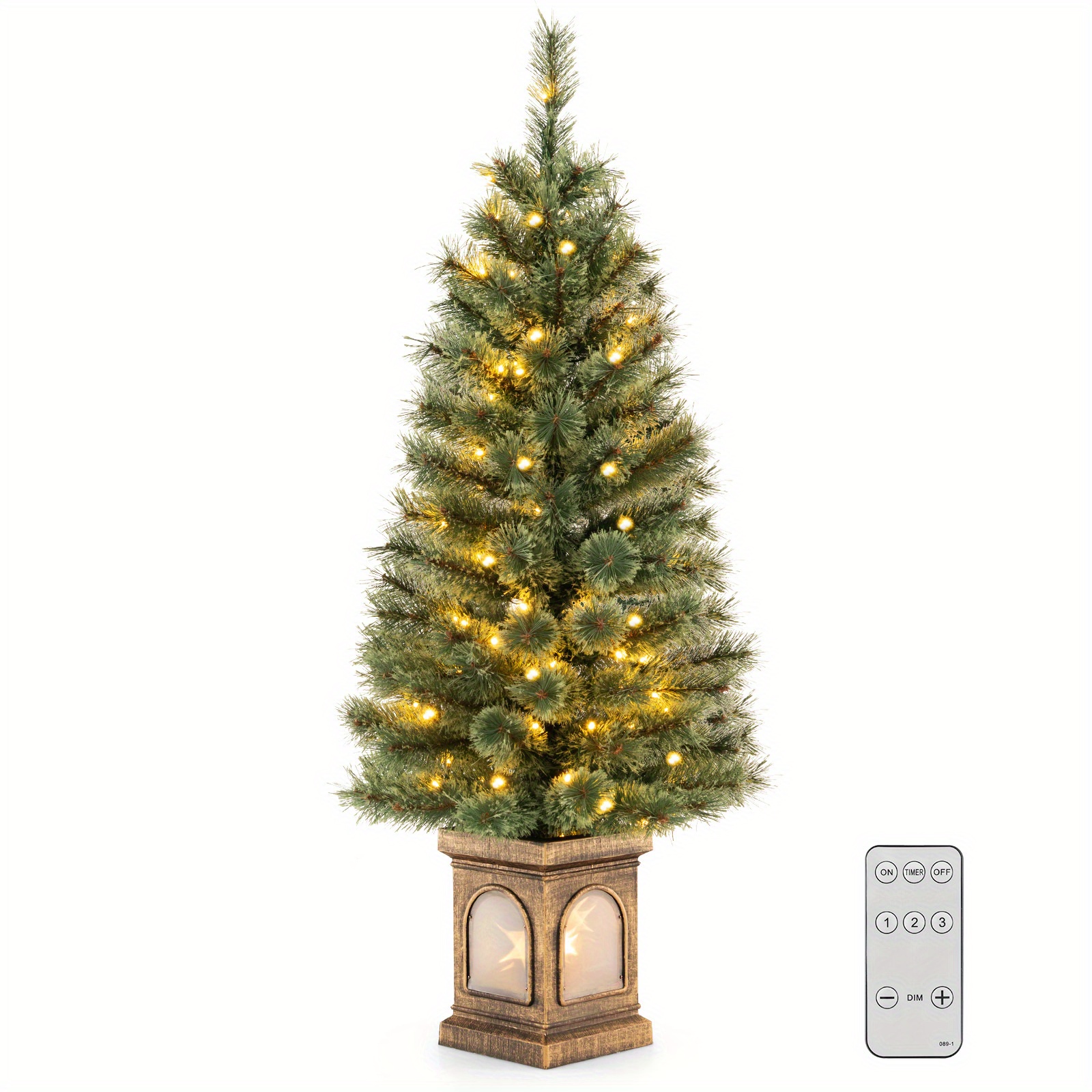 

Lifezeal 4ft Pvc Pre-lit Potted Christmas Tree , 116 - , Led Lights, , , 3 , Decor For