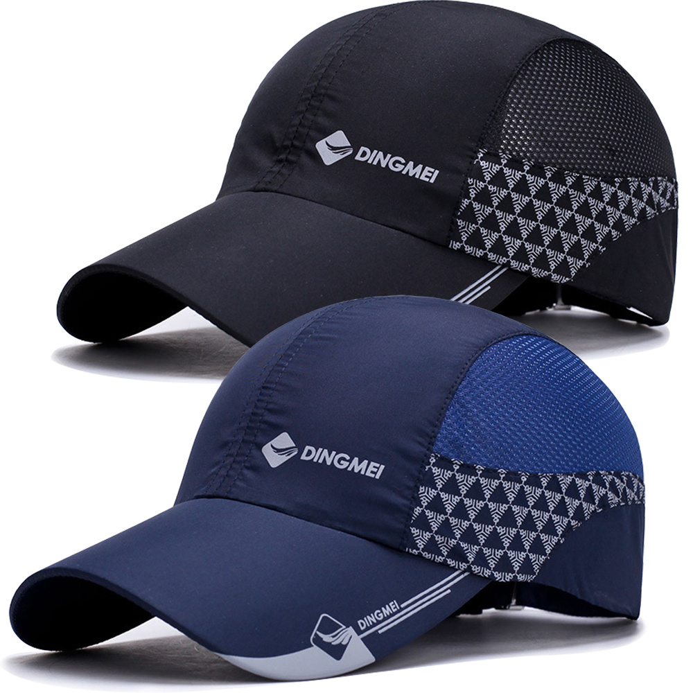 

2pcs Casquettes de Baseball Réglables DINGMEI pour - Dos en Respirante, Protection Solaire, Chapeaux de Voyage Extérieur à Séchage Rapide & Bleu avec Motif Géométrique