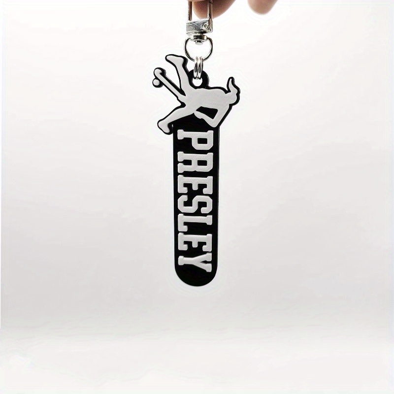TEMU (custom Novelty) Hockey Keychain, Male/female Player - Pink/purple Acrylic Gift - Birthday, Valentine's - Hockey Enthusiast, Car Keychain,