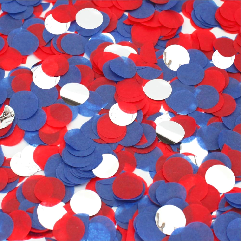 Image of 25g Five-color Paper Confetti Round, Mixed Color, Patriotic , For Valentine's Day, Wedding, Engagement, Anniversary, Birthday Party Decorations, Handmade Diy Craft Supplies