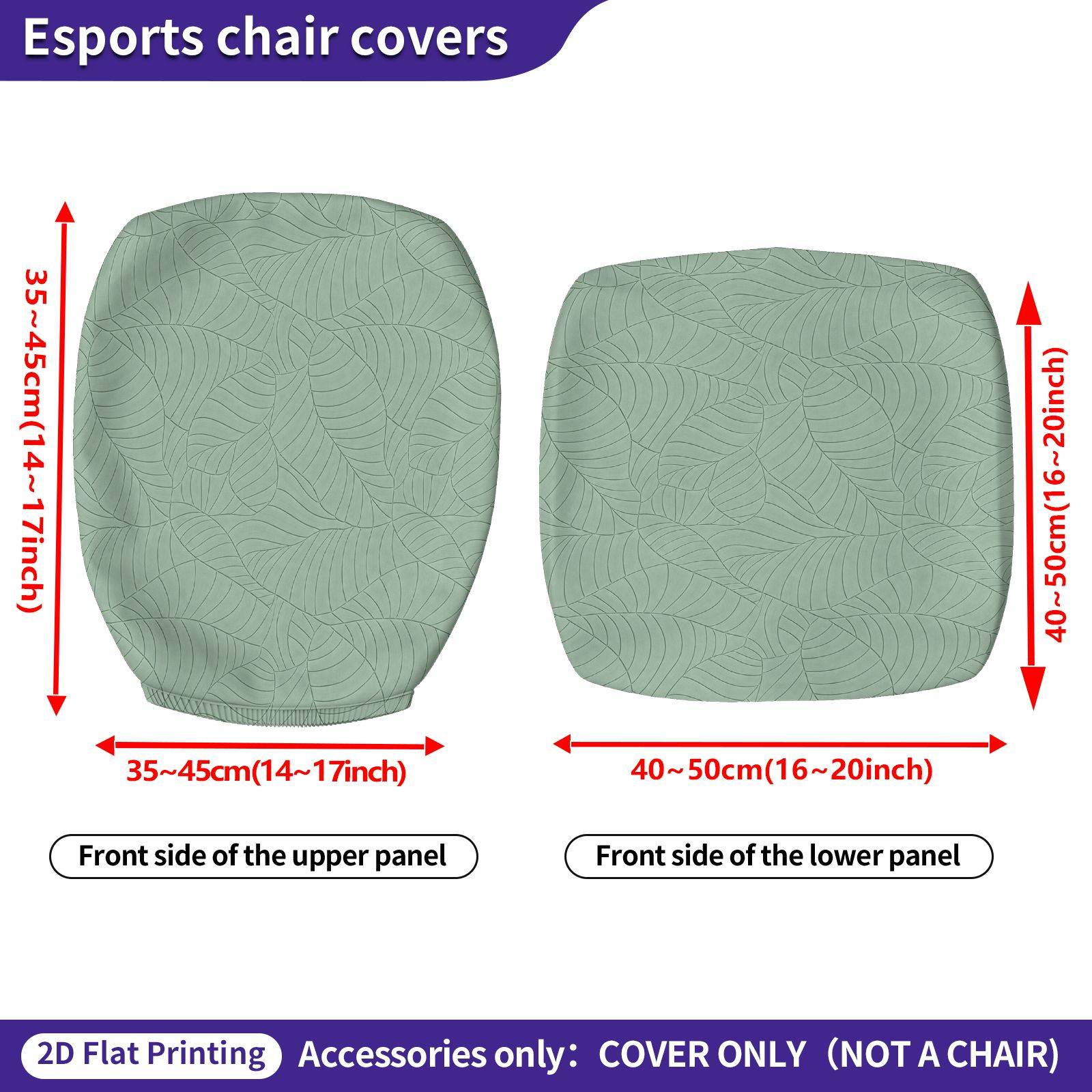 TEMU 2pcs Green Elastic Computer Chair Covers Suitable For Rotating Office Chairs, Removable Seat Cushion & Backrest Cover With Elastic Closure,