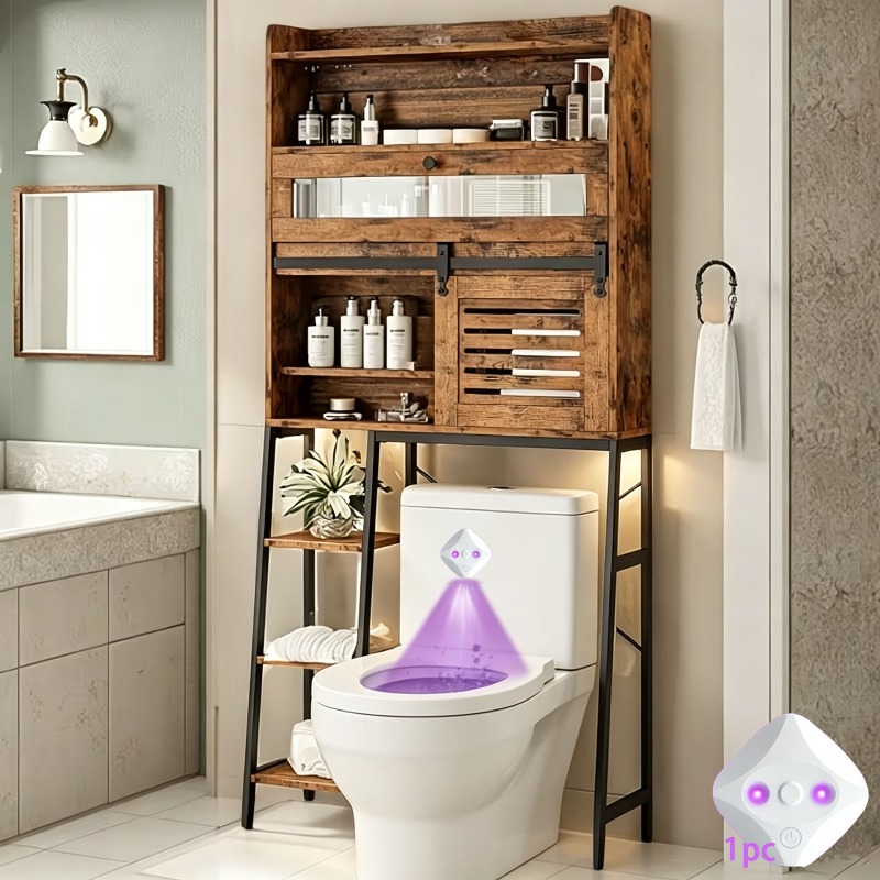 TEMU Night Light Automatic Toilet Deodorizer, Intelligent Toilet Cleaner Rechargeable Charging Led Light Multifunctional Portable Uvc System