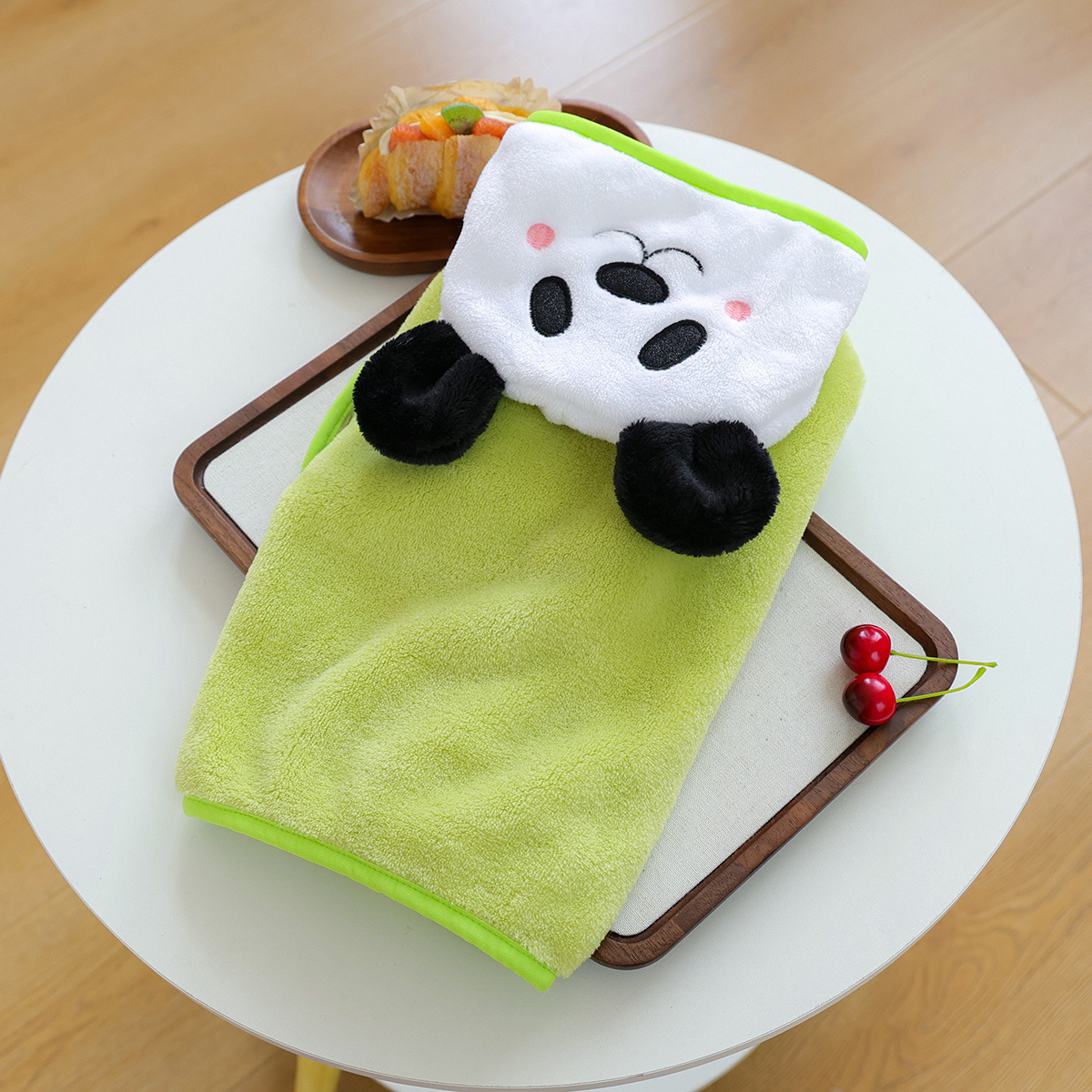 TEMU Cute Cartoon Bath Towel Panda With 3d Ears Pet Bathrobe, Soft Blush Panda With Design, . A Thoughtful Bathing Gift For Small Dogs And Cats Like