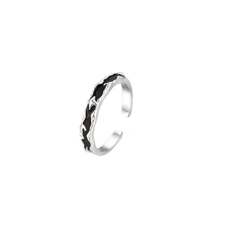 Galaxy Starlight Texture Ring with Inlaid Synthetic Zirconia