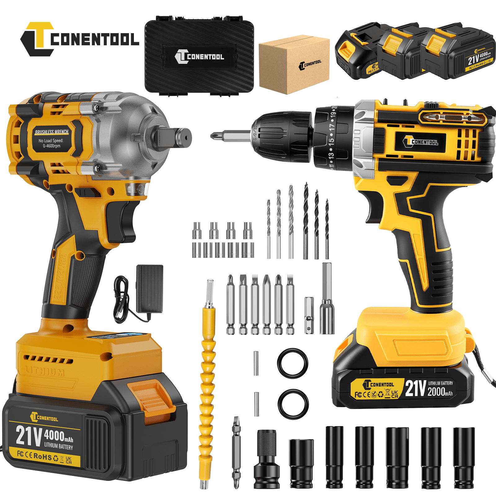 Image of Electric Screwdriver Set With {2ah/4ah Battery, 42nm +20pcs Set/1200nm + 16pcs Set, /wrench + Screwdriver 40pcs Set) Optional Specifications, Portable Professional Tool, Making It A For Enth