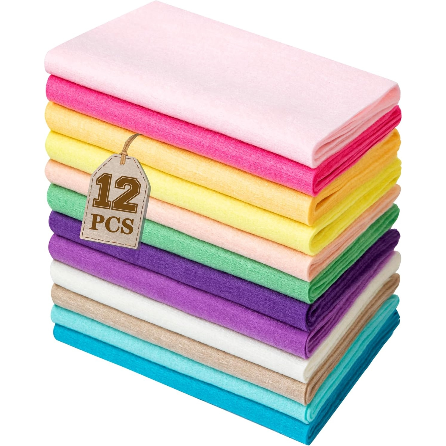 TEMU 12 Rolls 8"x20" 1.6mm Thick Soft Felt Fabric Sheets - 12 Assorted Morandi Colors For Craft, Sewing, & Projects - Nonwoven Felt Squares