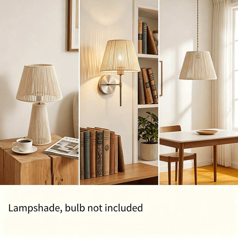 Hand Woven Linen Rope Lampshade for Table & Floor Lamps