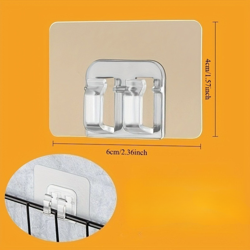 TEMU Lot de 17 crochets auto-adhésifs puissants | Accessoires de support de rangement mural pour paniers d'étagères, crochets d'éclairage extérieur,