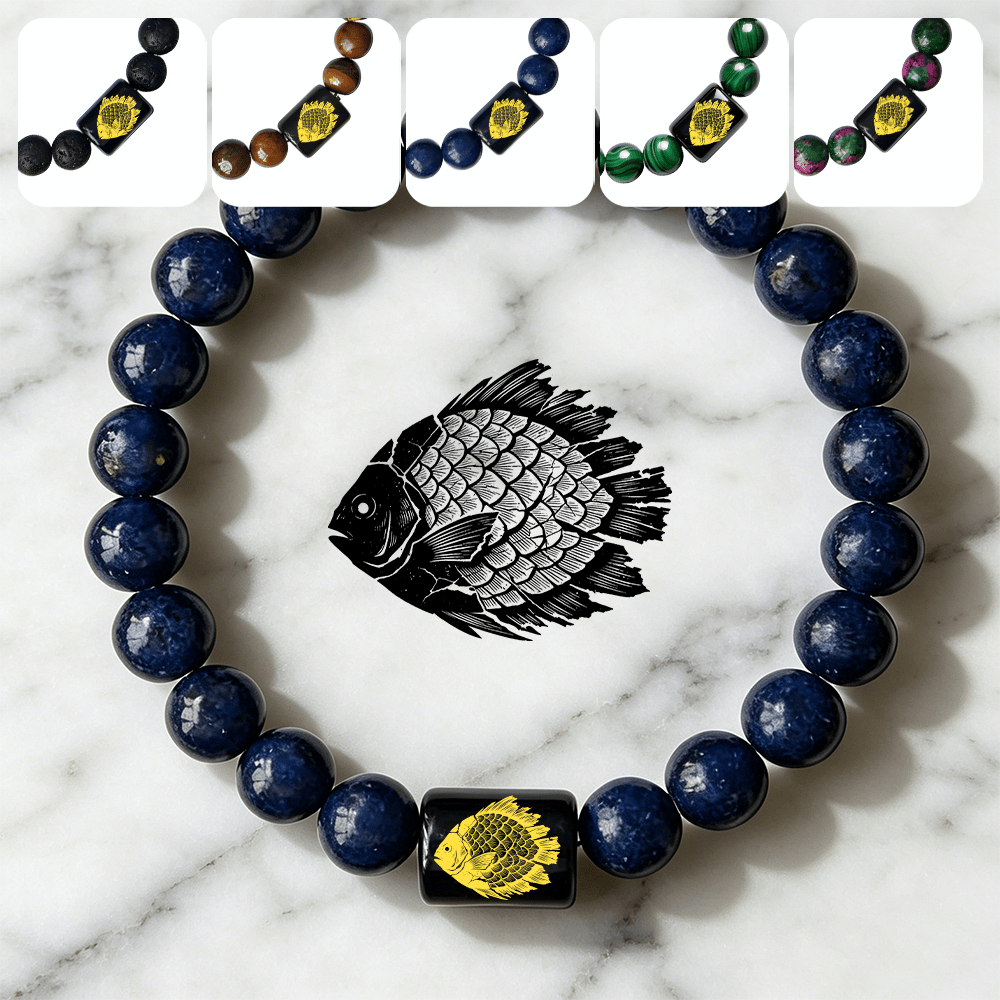 Beaded Fish Charm Bracelet, Ocean-Inspired Daily Wear