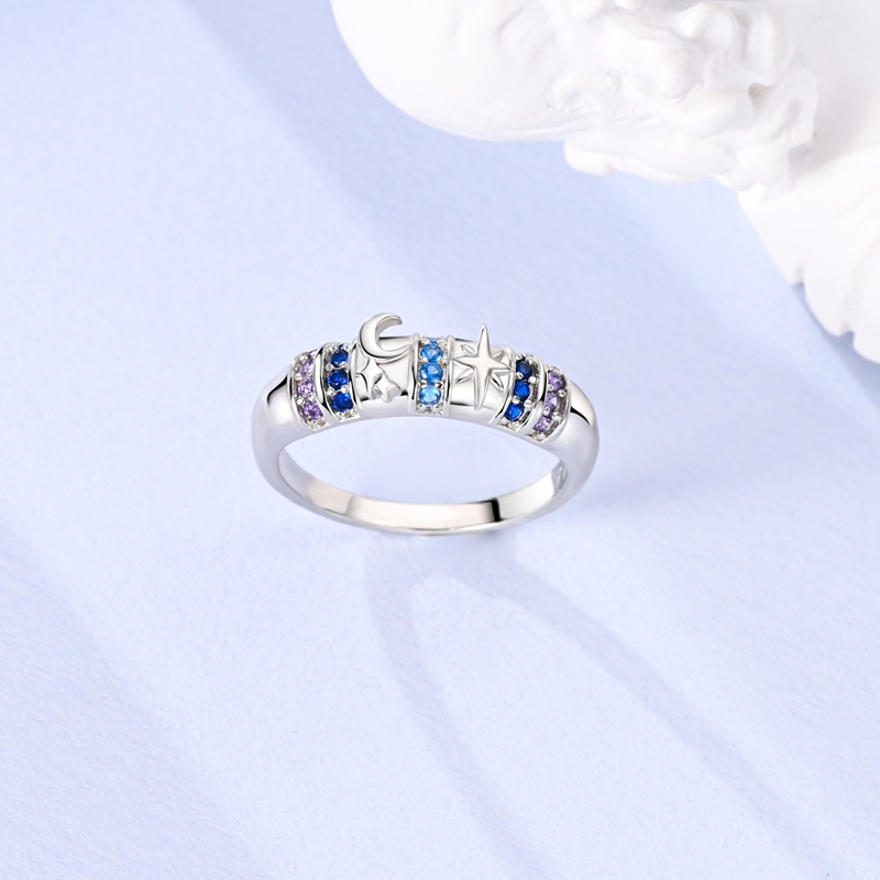 Aranxi Exquisite 925 Silver Sparkling Star Ring