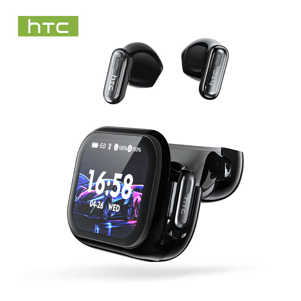 Barvni HD brezžični slušalki z zaslonom na dotik HTC NE68, ušesne slušalke, večnamenske, visokokakovostne, AI prevod, jasni klici, mikrofon