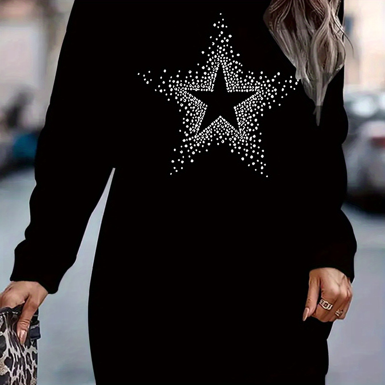 

Women's Plus Size Casual Sweatshirt Dress - Long Sleeve, Round Neck With , Cozy Knit For Fall/winter