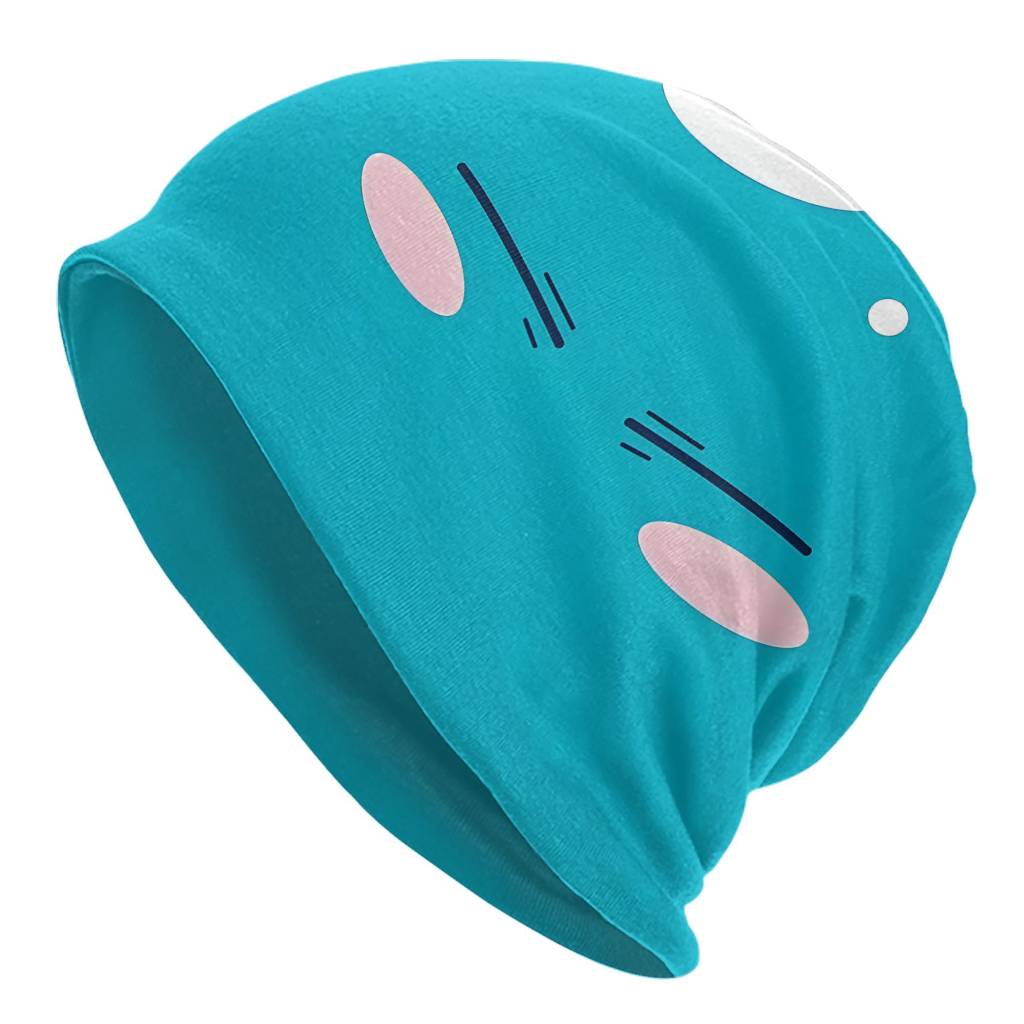 TEMU 2d Print Designreincarnation As Slime Rimuru Face Slime Chibi Beanies Caps For Men Fashion Trend Warm Hat Adult Bonnet Hats