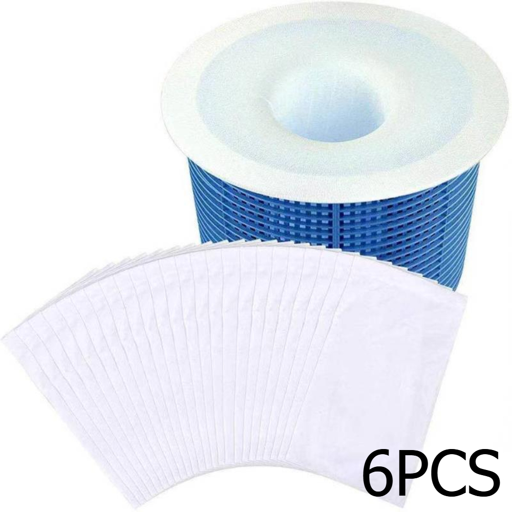 TEMU 6pcs - Swimming Pool Cleaning Filter Bags, Reusable Pool Skimmer Socks, Strong Elastic Nylon Mesh, Used As A Filter Protector For Removing