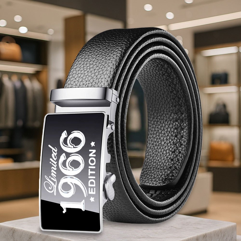 TEMU 1pc Versatile Men's Novelty Belt, Classic Retro Solid , Unisex Belt 1966 Edition Printed Design, Trendy Fashion, Exquisite Appearance,