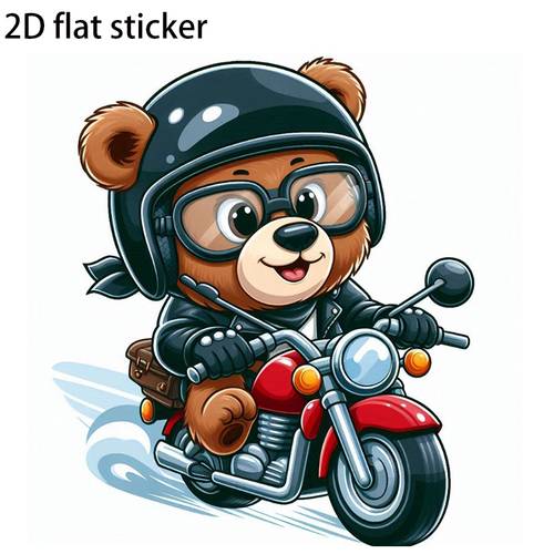 item picture 3 6pcs panda motorcycle rider cartoon pattern heat transfer stickers iron on patches multi color suitable for t shirts pillows backpacks etc durable and washable and fade resistant high definition tear resistant