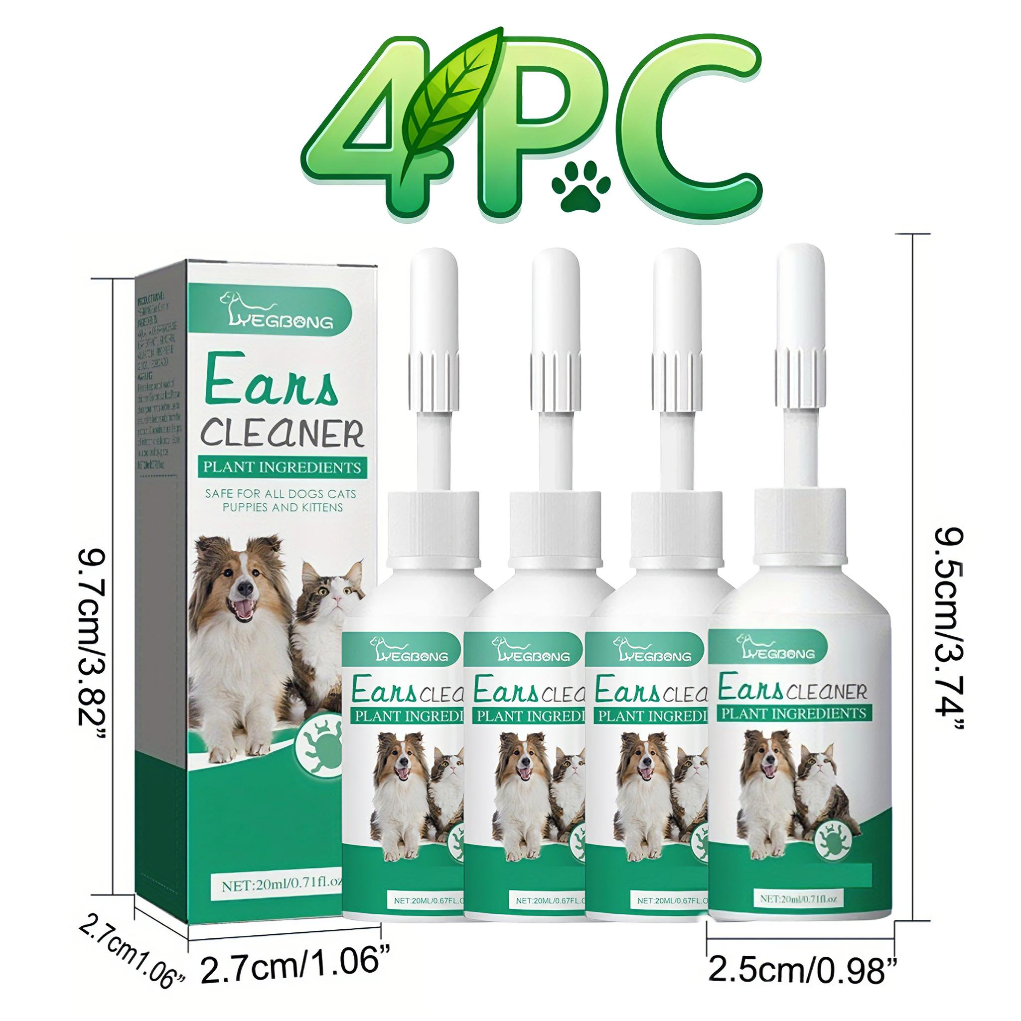 Ear Cleaning Solution for Cats and Dogs - Gentle Ear Wax Removal with Plant Extract Formula, Keeps Ear Canals Clean and , Long-Lasting Protection, Pet Ear Cleaning Care Kit, 4pcs Set - Image 2