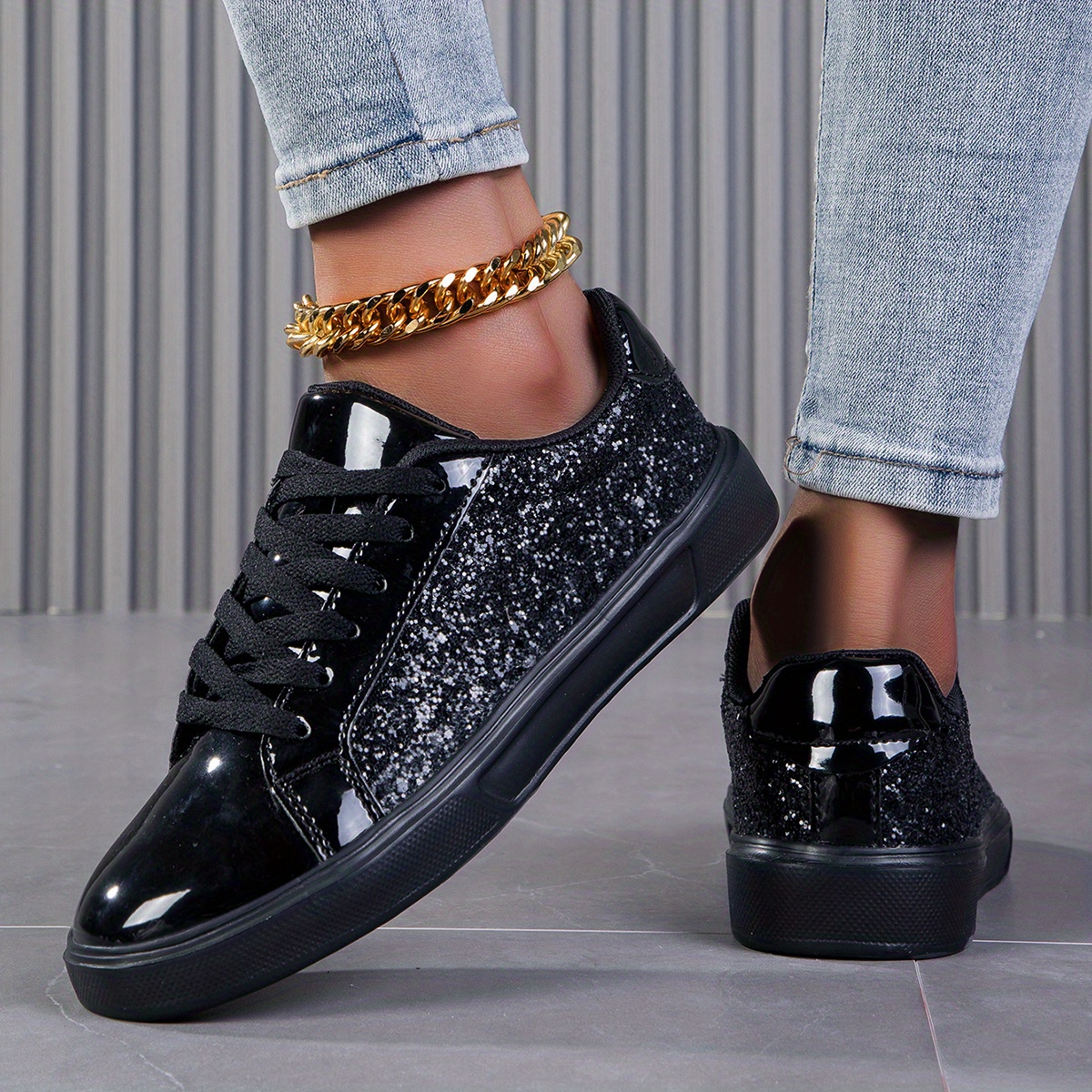 Casual Sneakers Womens Glitter Canvas Shoes Women's Glitter