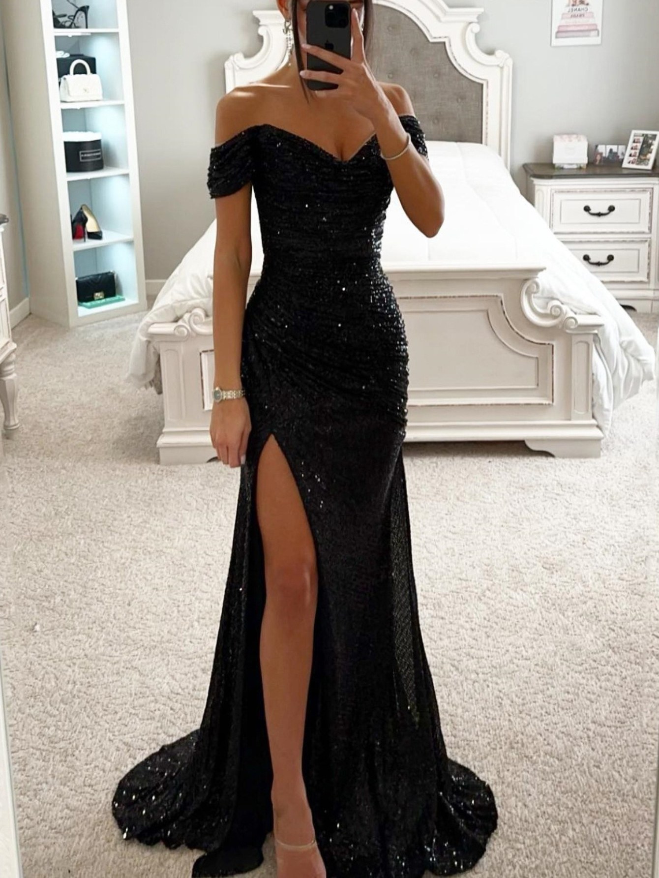 big black puffy dress Big Puffy Sleeve Black & Pink Formal Dress Party Gowns Floor Length Black+Pink / 24W