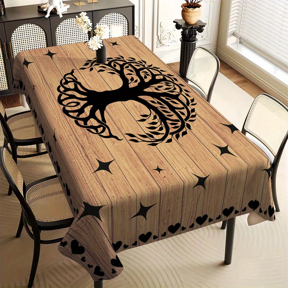 

1pc Tree Of Tablecloth Rectangular Tablecloth Home Printed Tablecloth Holiday Party Decoration Tv Cabinet Coffee Table Cloth Cloth