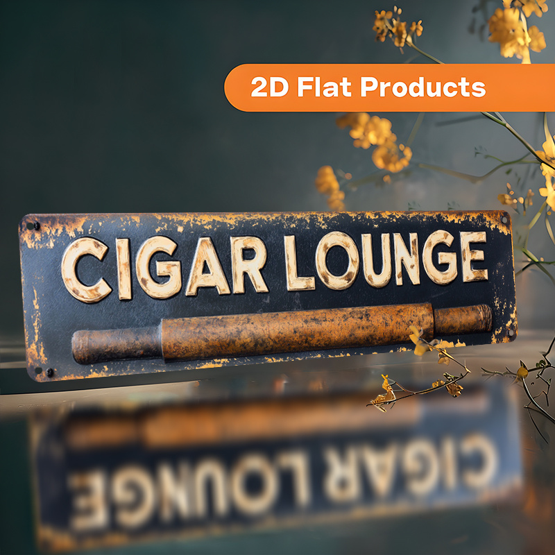 TEMU 2D Plat - Plaque et panneaux décoratifs imprimés "CLGAR LOUNGE", fabriqués en, à plusieurs fins et constituant un cadeau distinctif adapté à la
