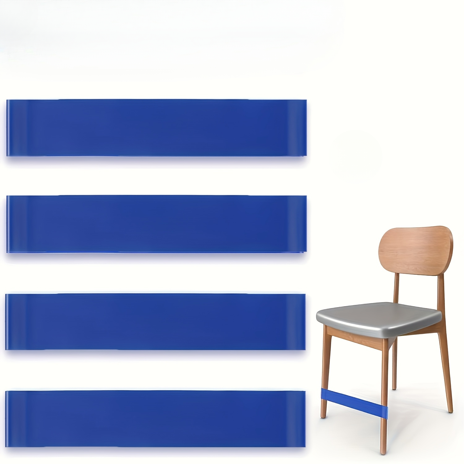 TEMU 4 Sangles de Chaise en TPE Bleu, Confort en Classe|Sangles de Chaise en TPE Bleu|Sangles de Chaise Durables